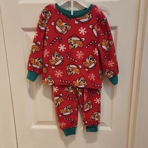 🐶 Nickelodeon Red and Green Sky Print Pajama Set